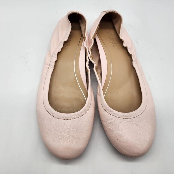 Vionic Alexa Pink Leather Ballet Flats Women's 6.5 Arch Support Comfort Shoes - Picture 2 of 7